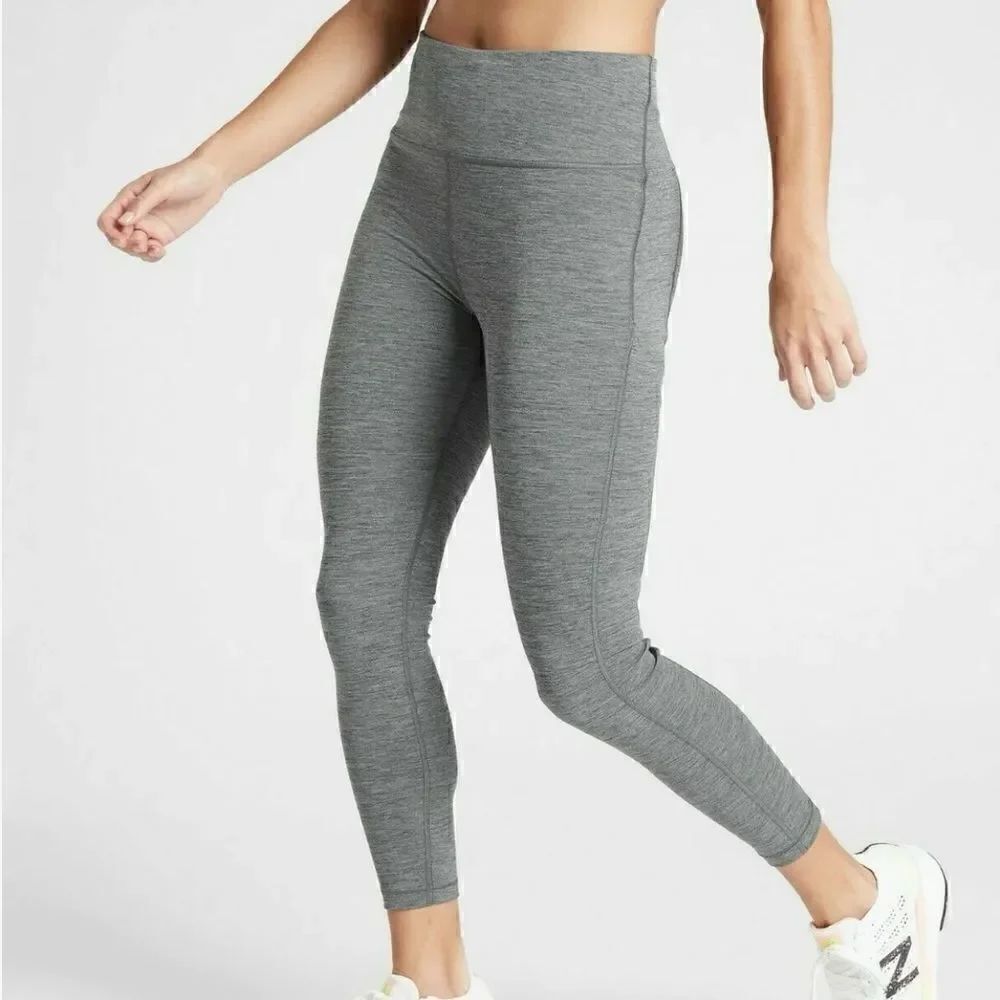 ATHLETA Ultimate Stash Pocket 7/8 Tight Heather Gray Women’s Size Small